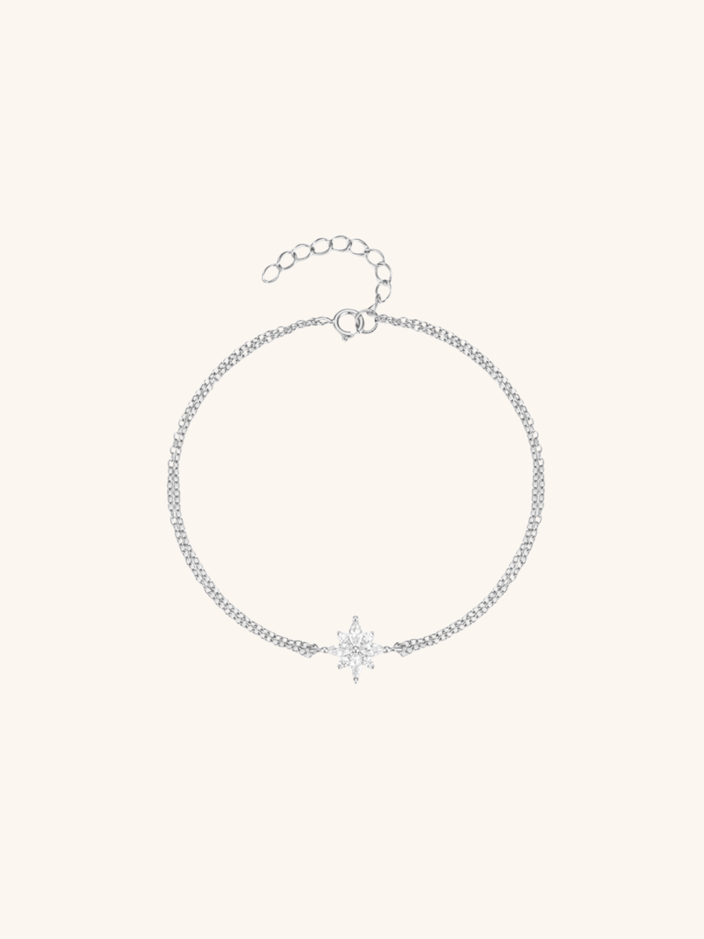 GLACE Diamond Snowflake Sterling Silver Bracelet - Minimalist Lab