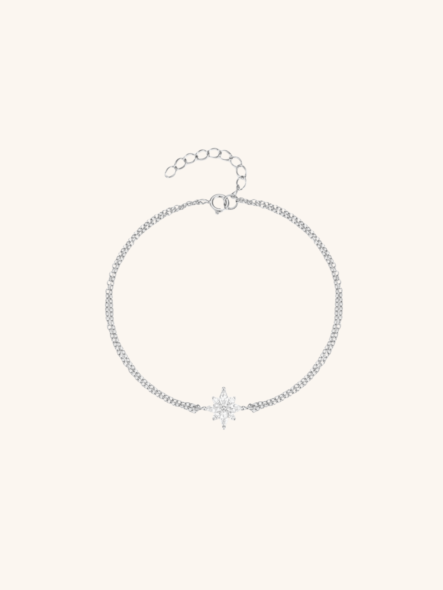 GLACE Diamond Snowflake Sterling Silver Bracelet - Minimalist Lab