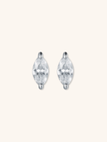 JUDE Marquise Diamond Sterling Silver Ear Studs - Minimalist Lab