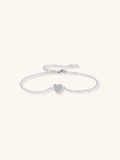 MAYA Diamond Heart Sterling Silver Bracelet - Minimalist Lab
