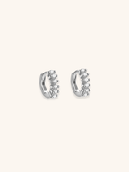 BAILEY Diamond Huggie Sterling Silver Ear Hoops - Minimalist Lab