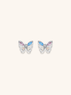 EMERSON Butterfly Diamond Sterling Silver Ear Studs - Minimalist Lab