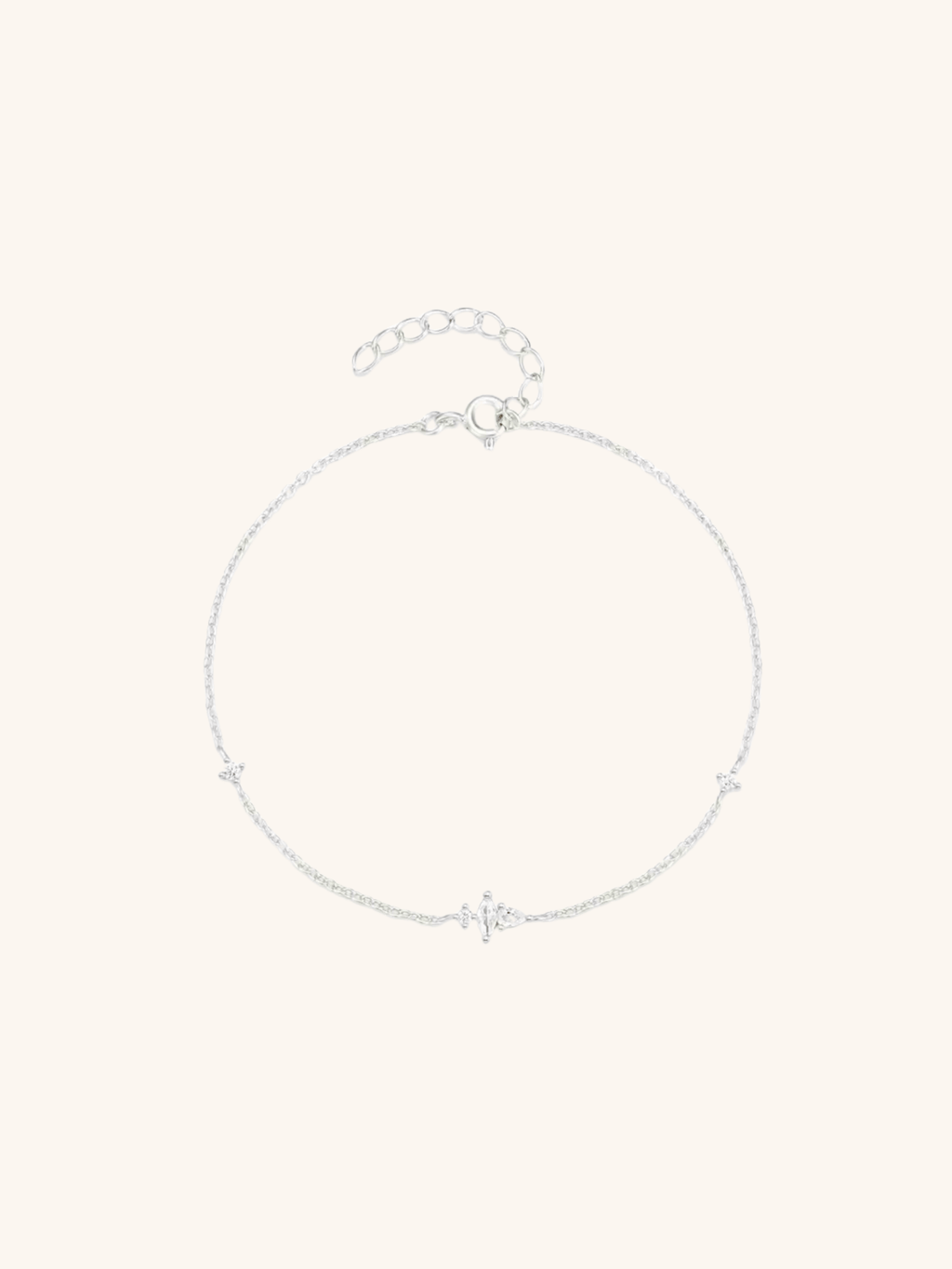 NORTH Sparkling Diamonds Sterling Silver Bracelet - Minimalist Lab