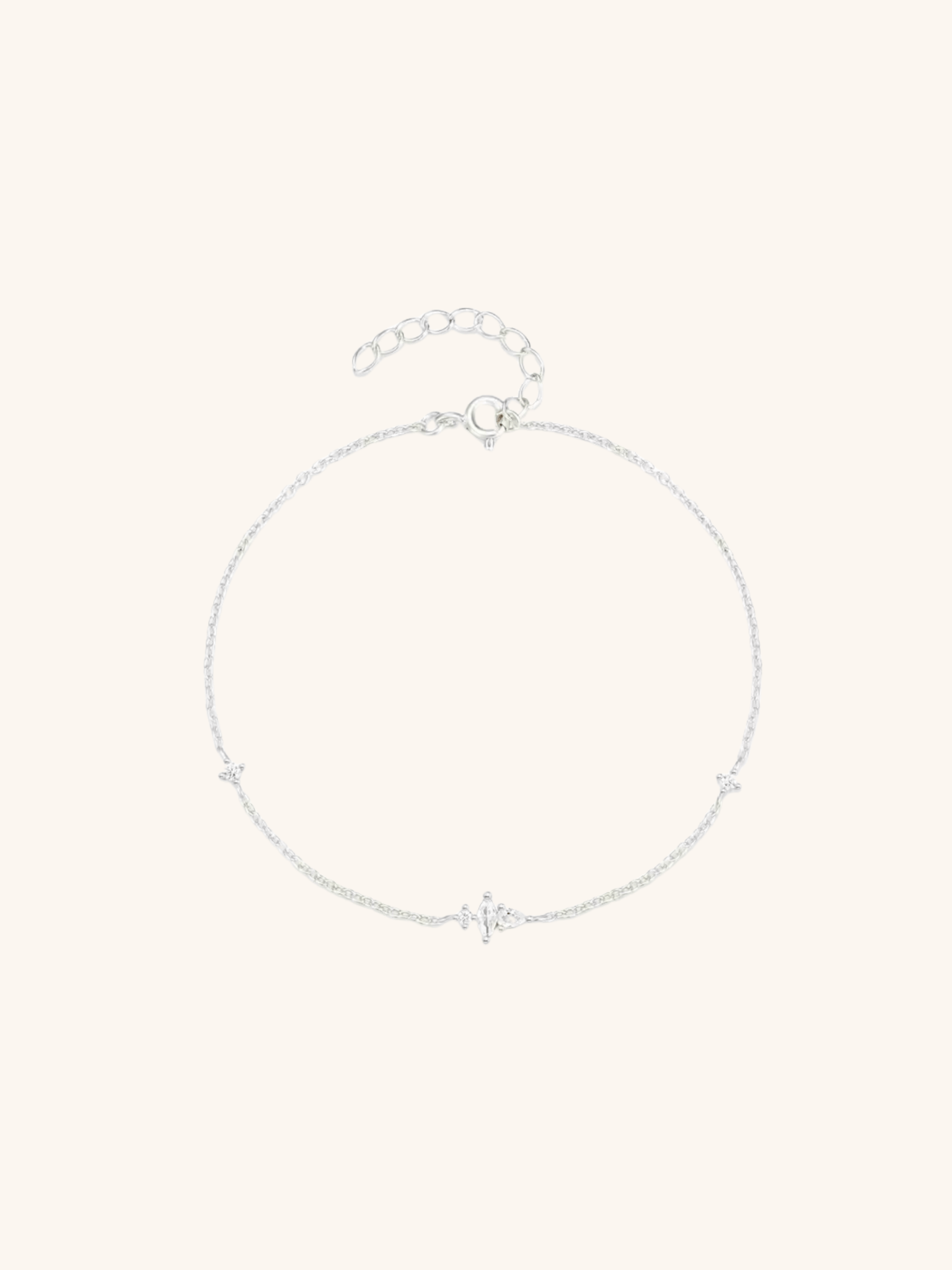 NORTH Sparkling Diamonds Sterling Silver Bracelet - Minimalist Lab