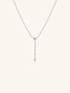 RILEY Diamond Lariat Sterling Silver Necklace - Minimalist Lab
