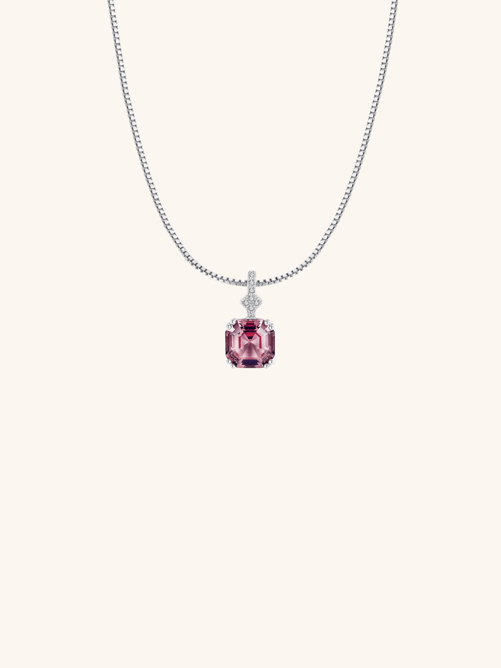 SYLVIE Morganite Gemstone Sterling Silver Necklace - Minimalist Lab