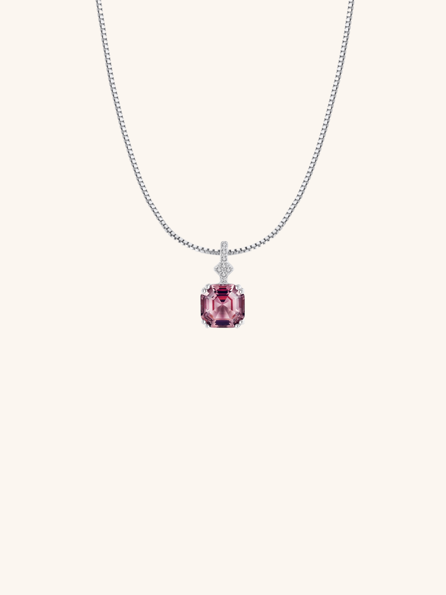 SYLVIE Morganite Gemstone Sterling Silver Necklace - Minimalist Lab