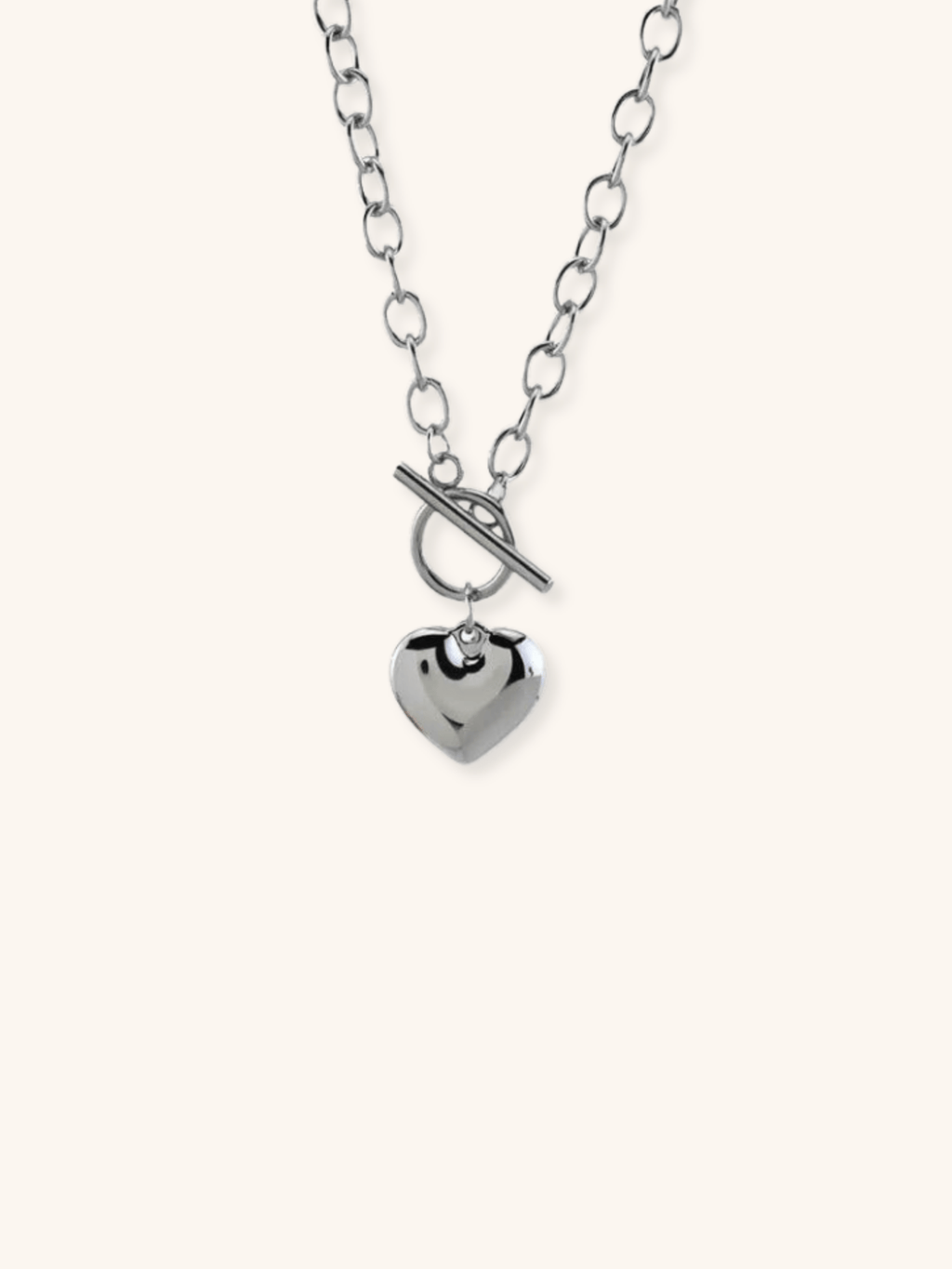 Toggle Heart Cable Chain Engravable Necklace - Minimalist Lab