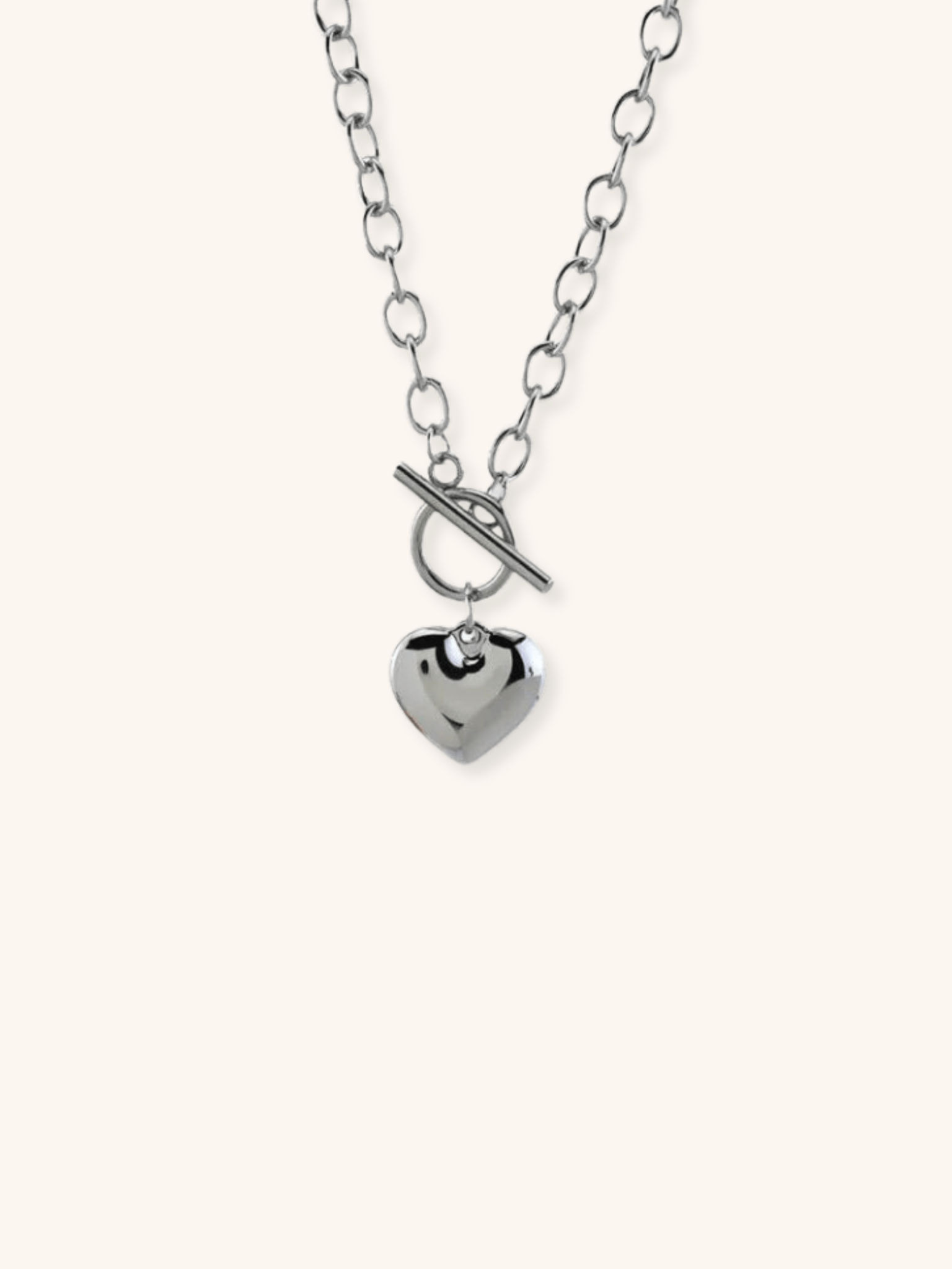 Toggle Heart Cable Chain Engravable Necklace - Minimalist Lab