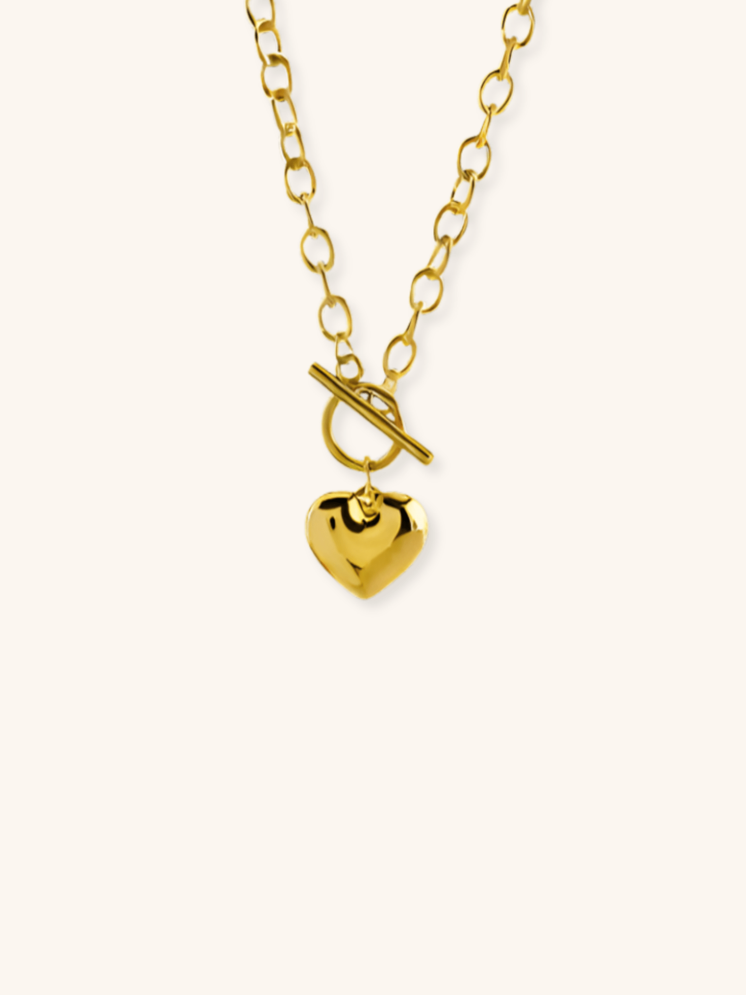 Toggle Heart Cable Chain Engravable Necklace - Minimalist Lab