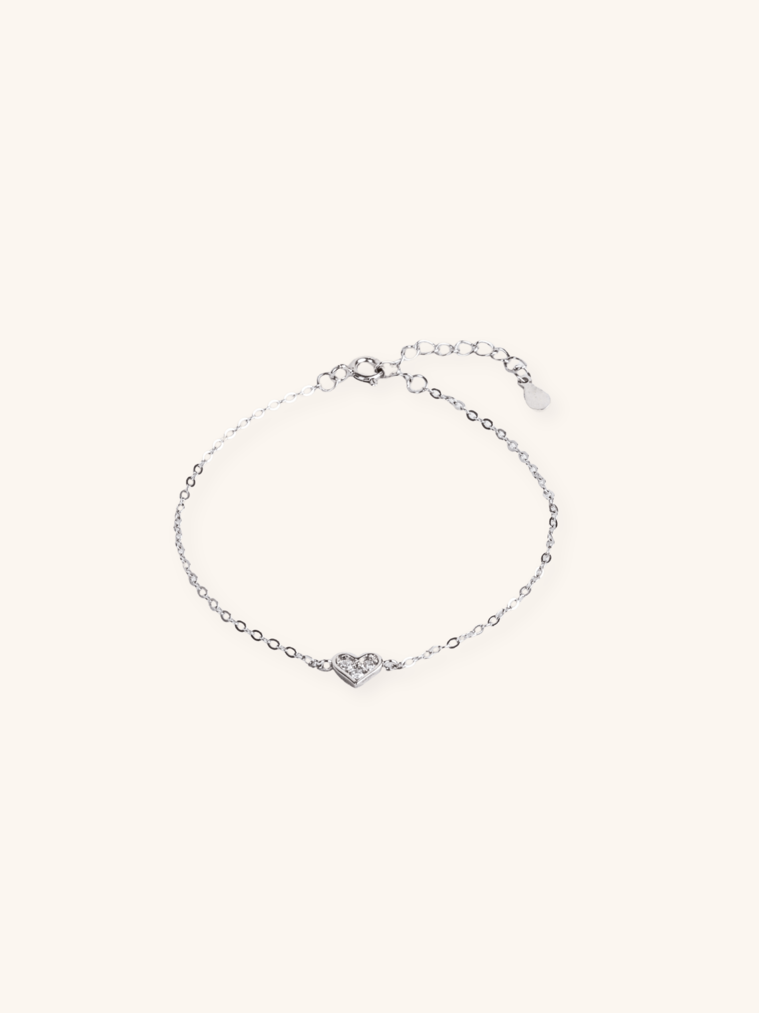 ESME Diamond Heart Sterling Silver Bracelet - Minimalist Lab