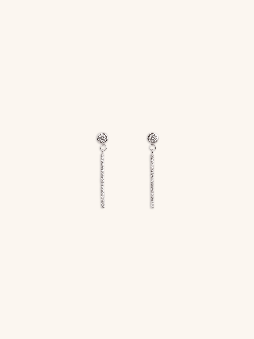 CAMERON Diamond Drop Sterling Silver Earrings - Minimalist Lab