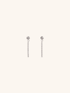 CAMERON Diamond Drop Sterling Silver Earrings - Minimalist Lab
