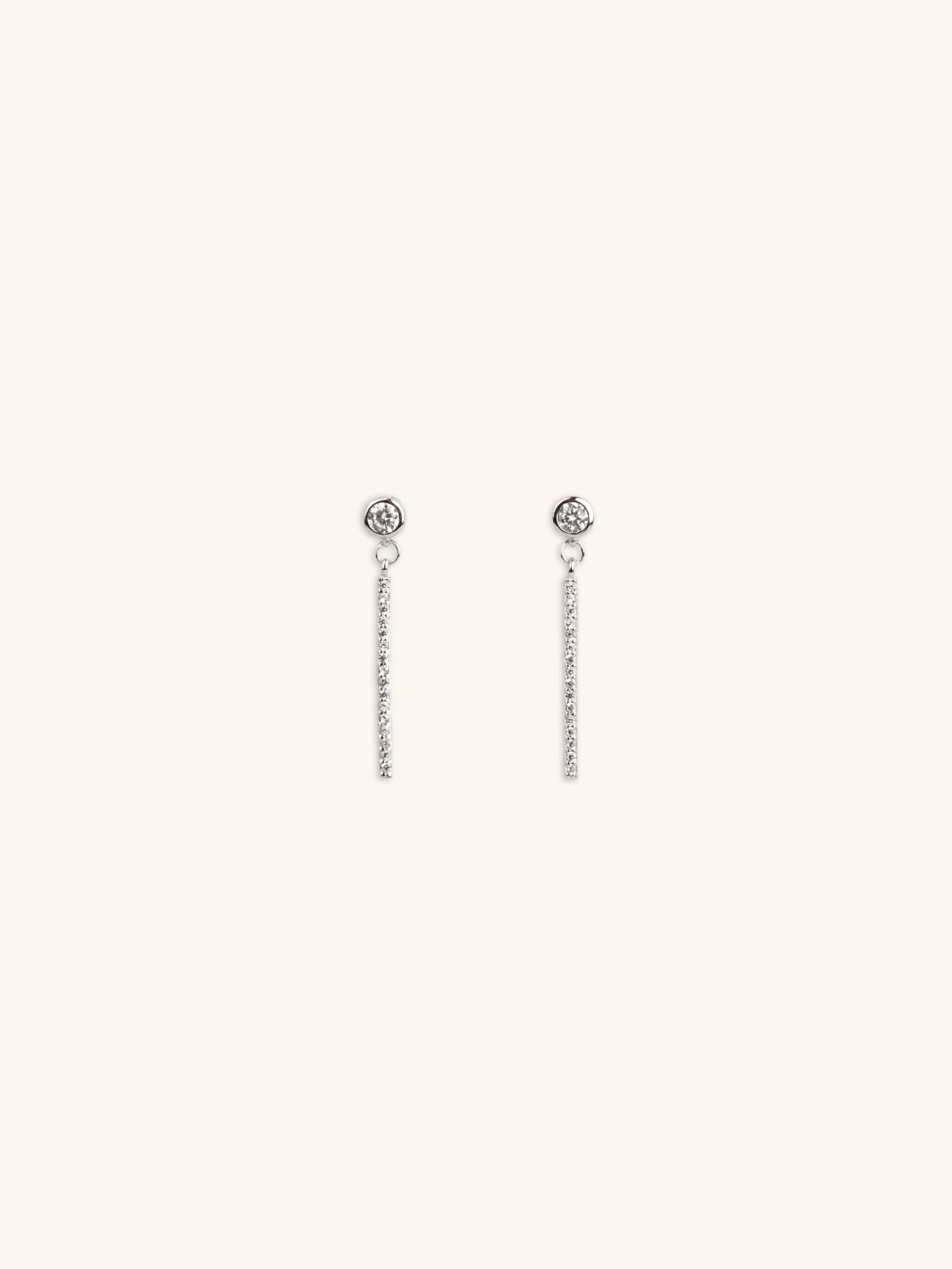 CAMERON Diamond Drop Sterling Silver Earrings - Minimalist Lab