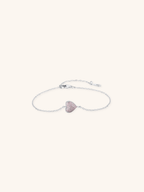 AIKO Pink Heart Sterling Silver Bracelet - Minimalist Lab