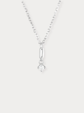 CAMILLE Diamond Drop Sterling Silver Necklace