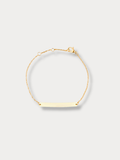 MNML gold cable chain engravable plate bracelet
