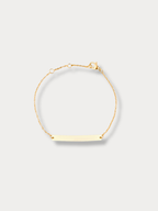 MNML gold cable chain engravable plate bracelet