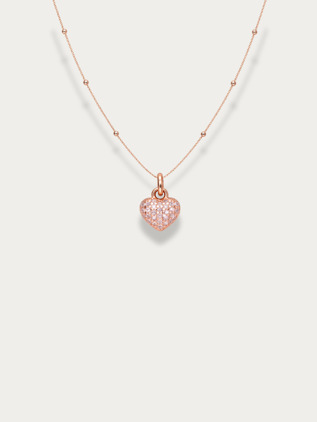 Cara Pink Zircon Heart Necklace