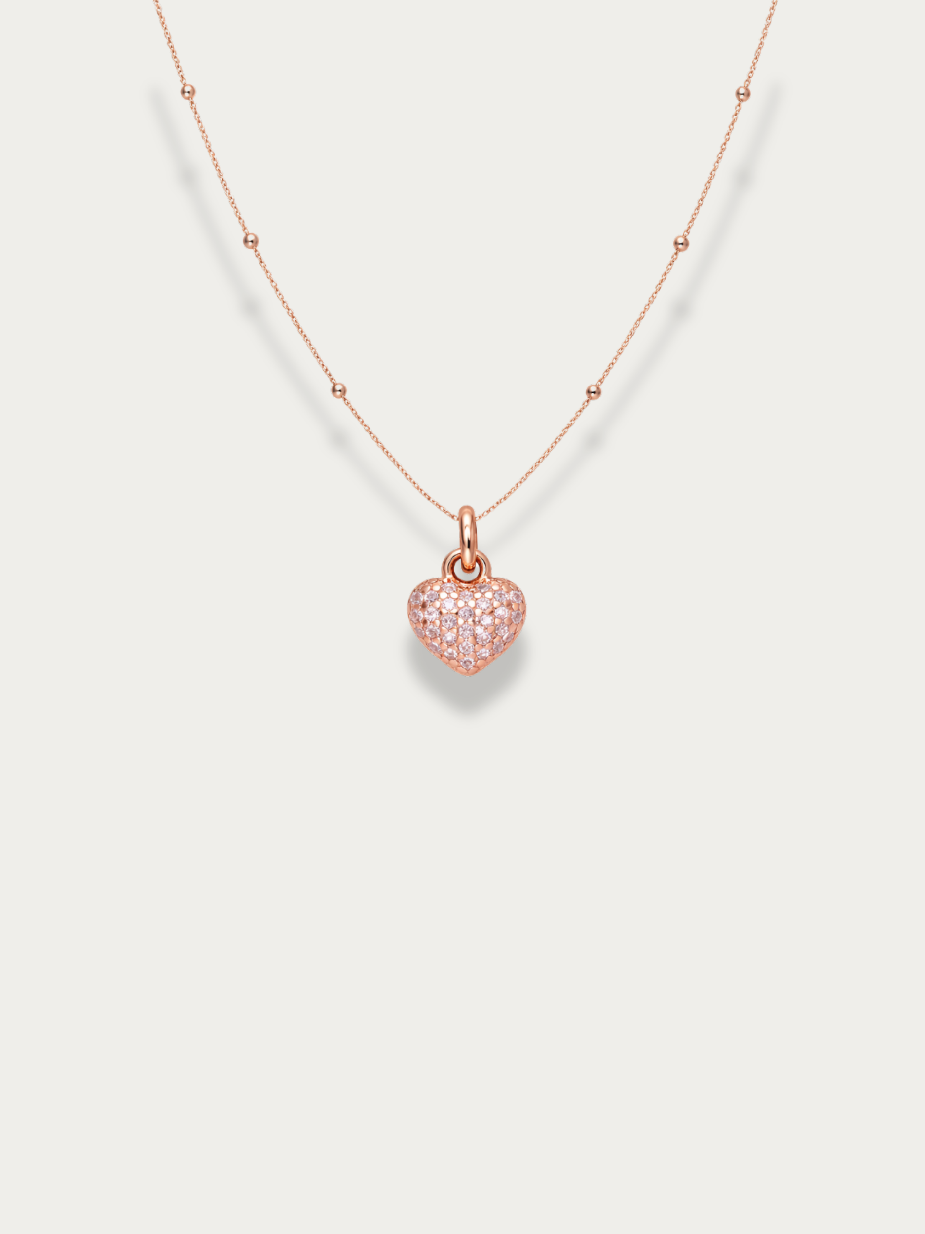 Cara Pink Zircon Heart Necklace