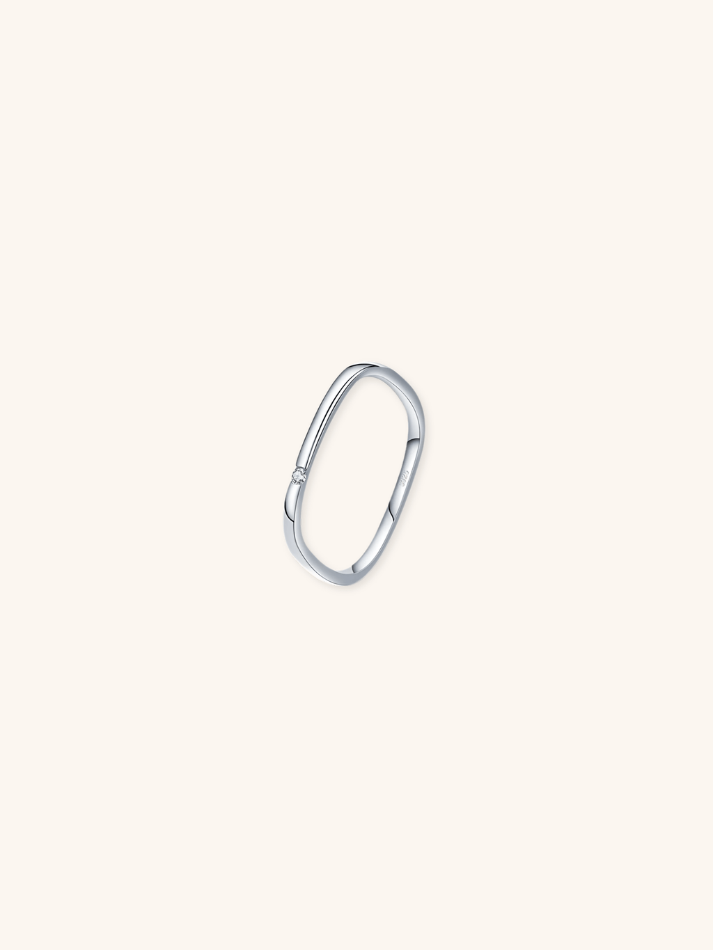 CARRÉE Minimalist Square Diamond Sterling Silver Ring - Minimalist Lab