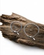 MNML Colin Classic Curb Chain Bracelet couple styling — 15cm and 18cm matched pair Malaysia