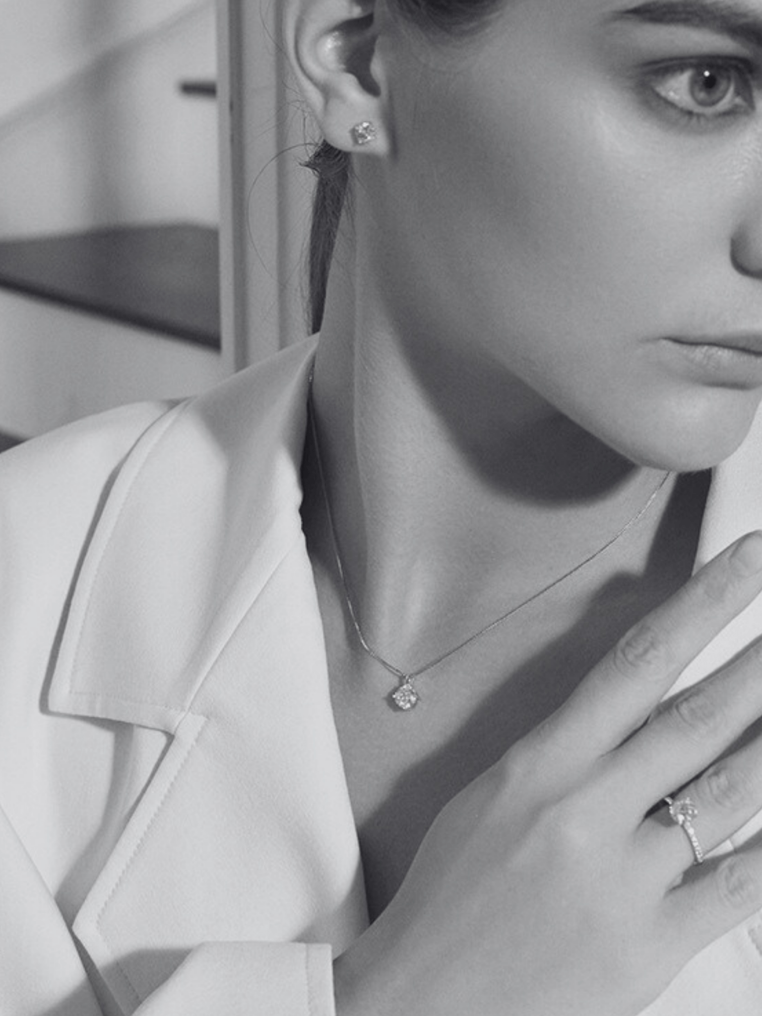 Cosette Classic Moissanite Necklace – 1 Carat Round Brilliant Cut - Minimalist Lab