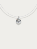 COURTNEY Solitaire Diamond Sterling Silver Necklace