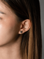 CRYSTAL Diamond Snowflake Sterling Silver Earstuds - Minimalist Lab