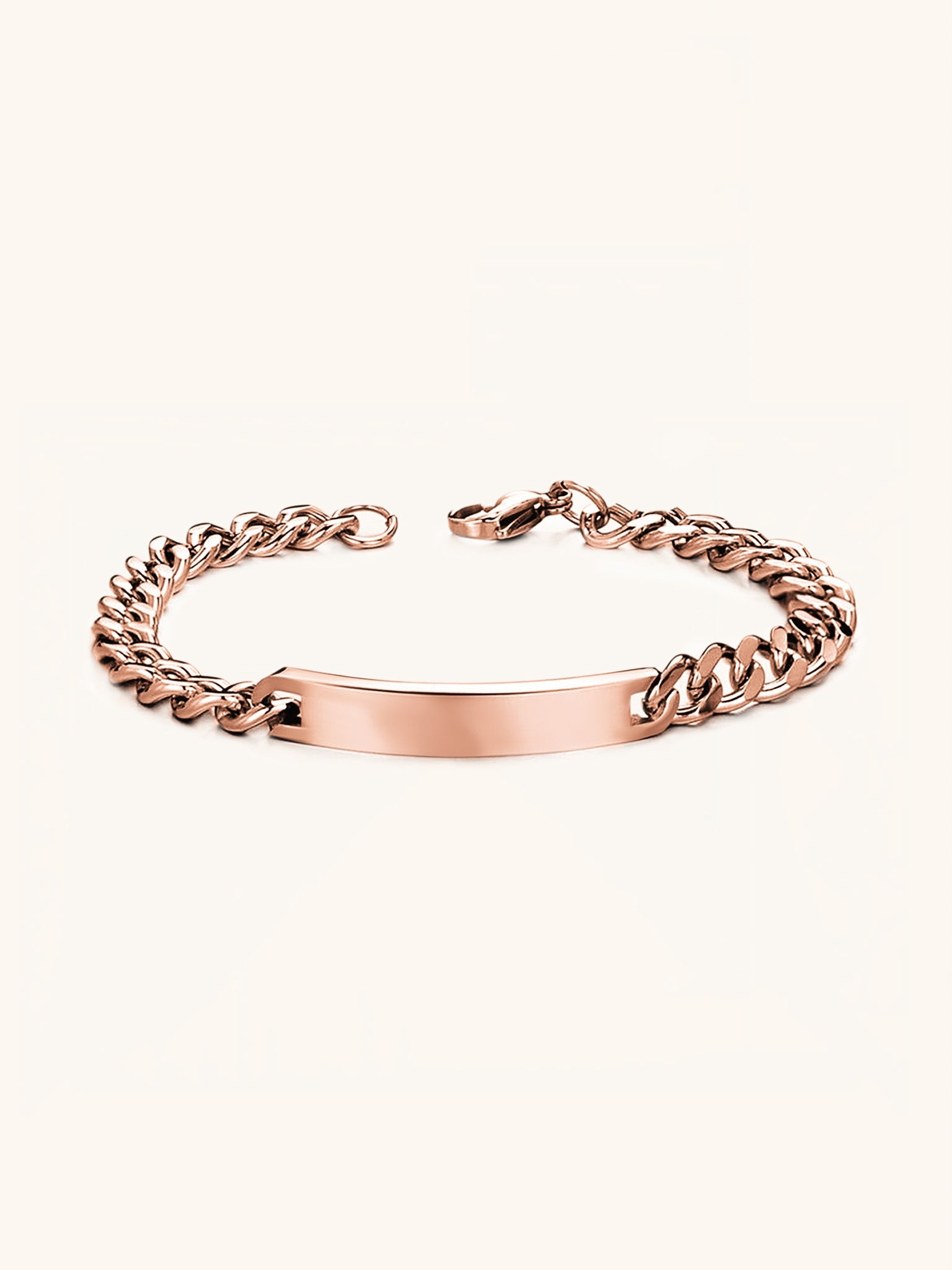 Curb Chain Engravable Plate Bracelet - Minimalist Lab