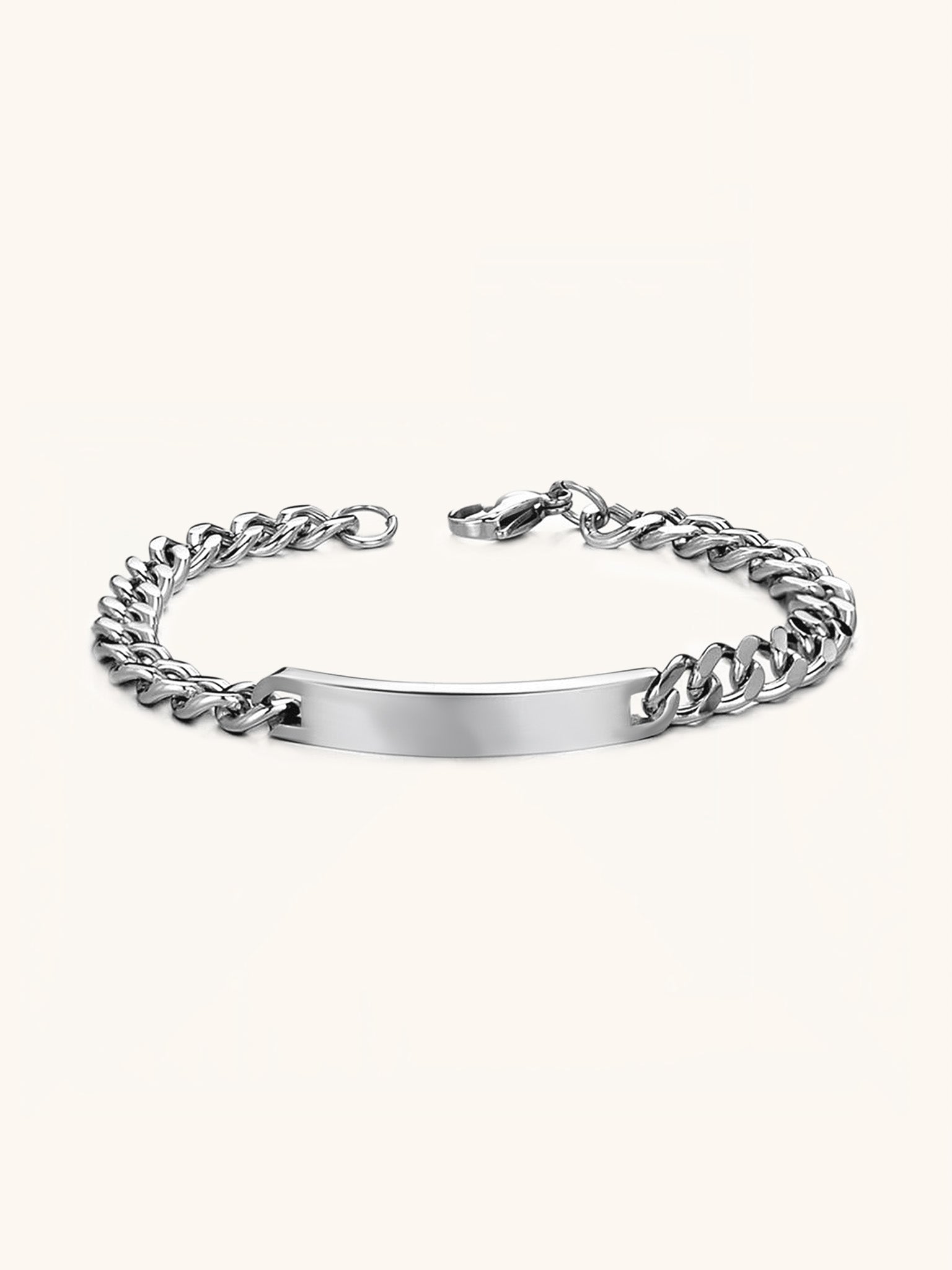 Curb Chain Engravable Plate Bracelet - Minimalist Lab