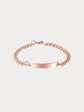 Curb Chain Engravable Plate Bracelet silver stainless steel