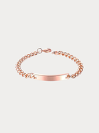 Curb Chain Engravable Plate Bracelet silver stainless steel