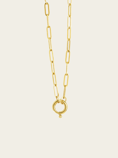 DIY short statement paperclip necklace 18K gold plated 47cm