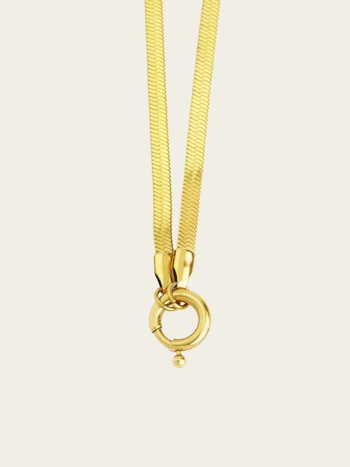 DIY mid-length statement snake chain necklace gold plated titanium