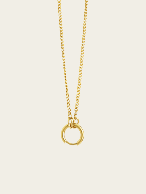 DIY short curb chain necklace 18K gold plated stainless steel