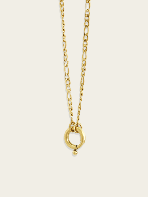 DIY short statement Figaro necklace gold plated titanium 45cm