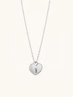 DAVINA Baby Heart Lock Sterling Silver Necklace - Minimalist Lab