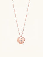 DAVINA Baby Heart Lock Sterling Silver Necklace - Minimalist Lab