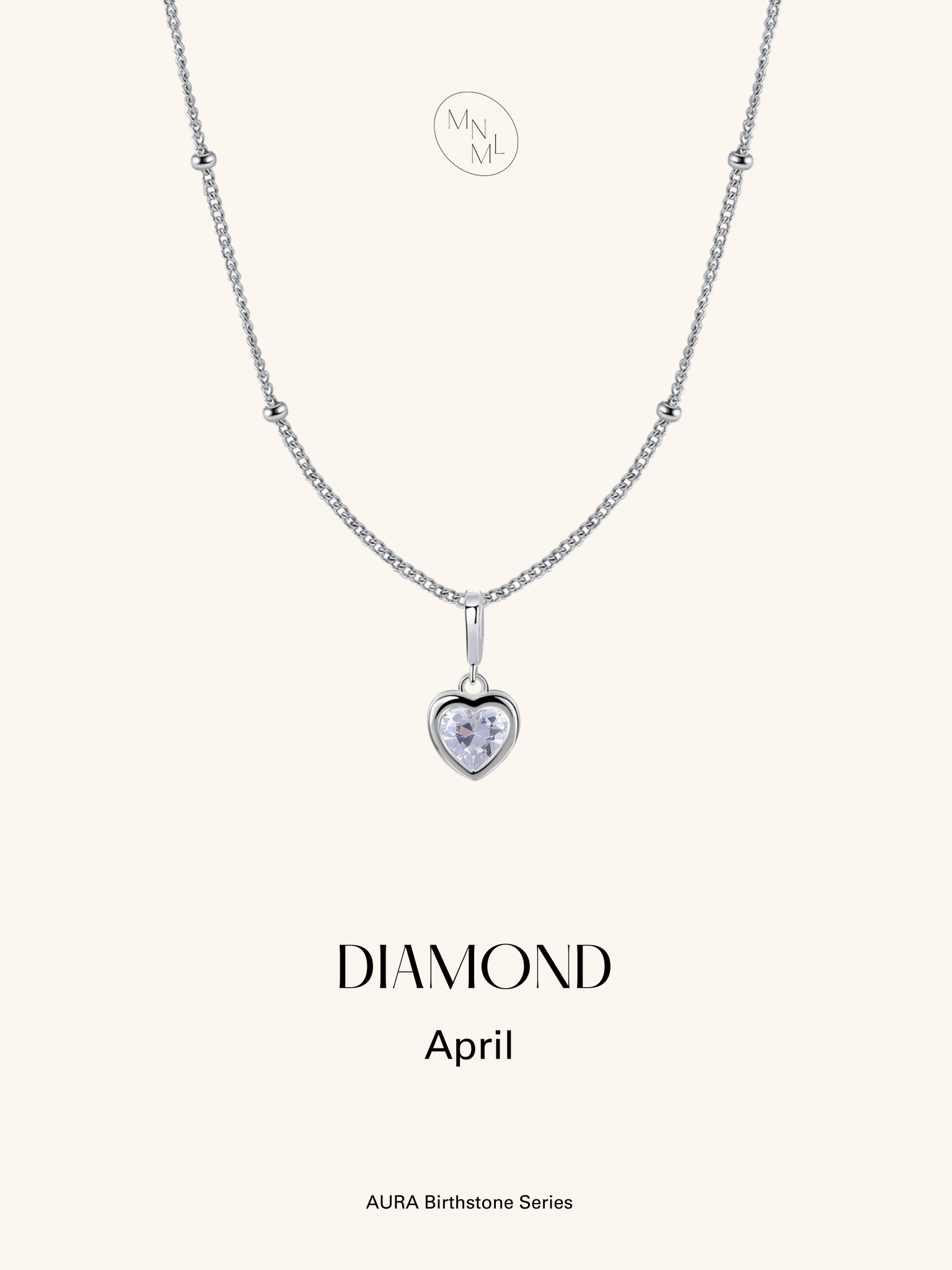 AURA Birthstone Sterling Silver Necklace - Minimalist Lab