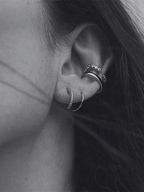 Diamond Curve Sterling Silver Single Threader - Minimalist Lab