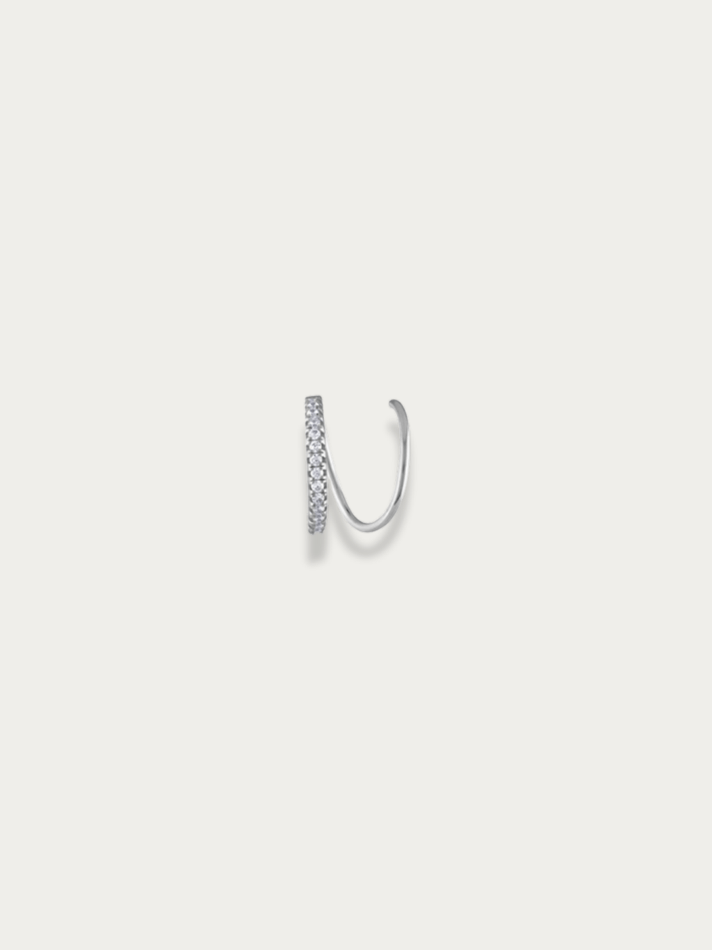 Diamond Curve Sterling Silver Single Threader - Minimalist Lab