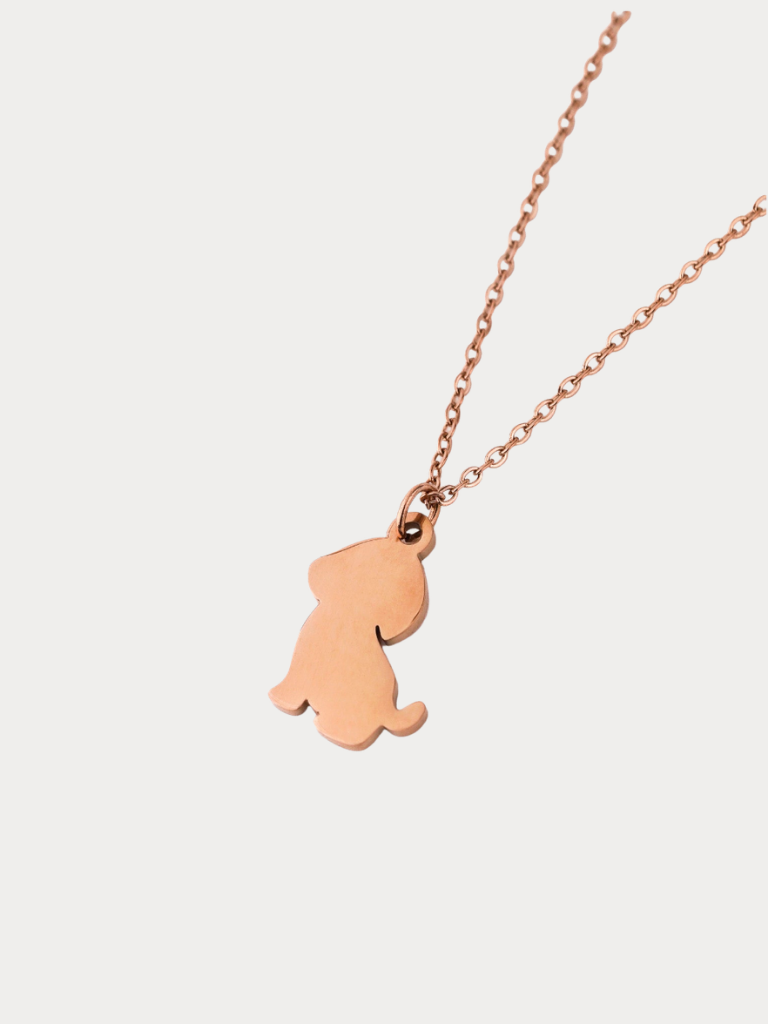 Doggy Pendant Engravable Necklace silver dog charm