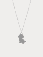 Doggy Pendant Engravable Necklace silver dog charm