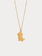 Doggy Pendant Engravable Necklace silver dog charm