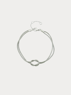 MNML Double Knotted Snake Chain Bracelet in titanium silver — silver snake chain knot bracelet Malaysia
