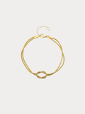 MNML Double Knotted Snake Chain Bracelet in titanium gold — gold snake chain knot bracelet Malaysia
