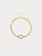 MNML Double Knotted Snake Chain Bracelet in titanium gold — gold snake chain knot bracelet Malaysia