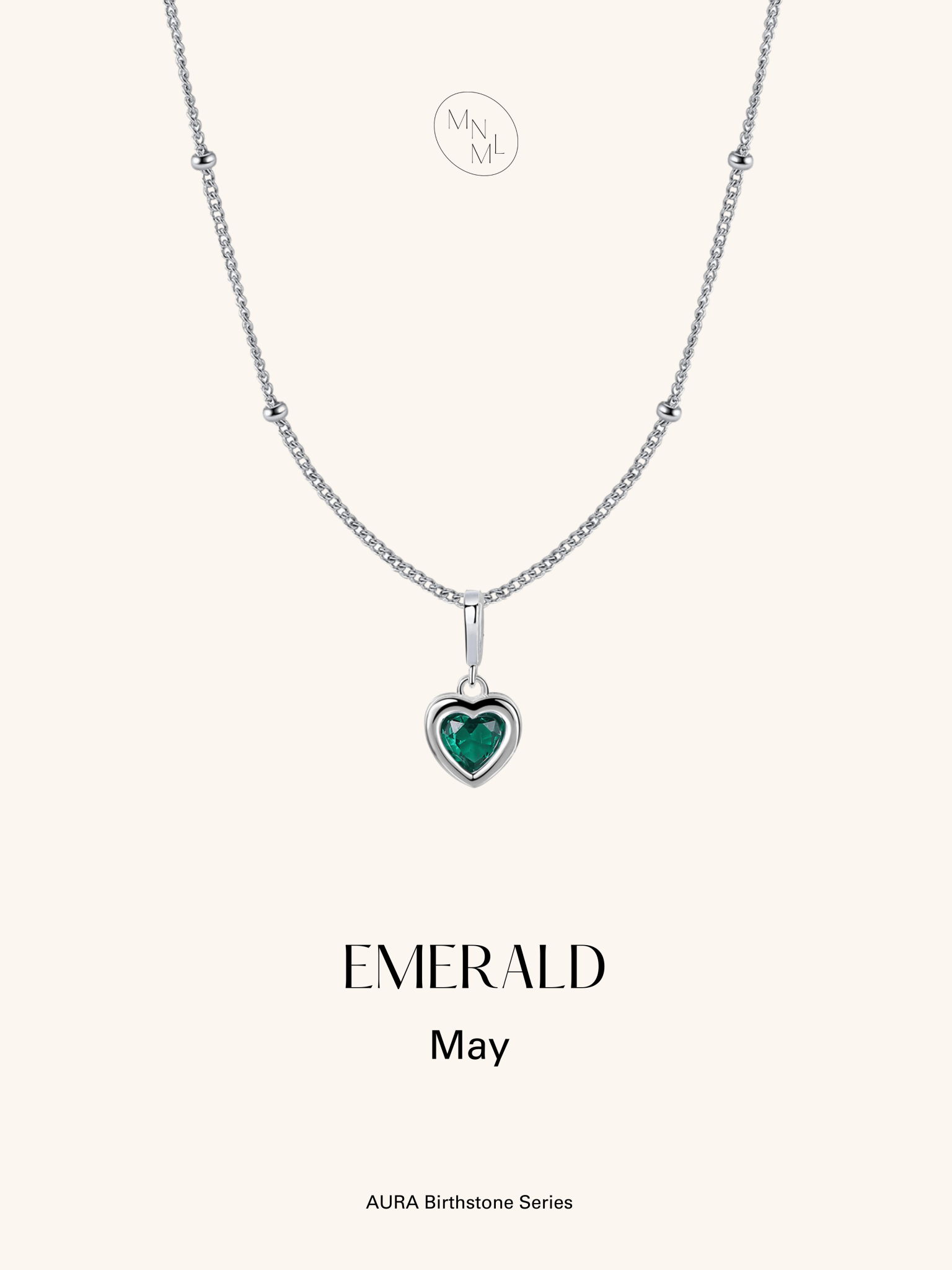 AURA Birthstone Sterling Silver Necklace - Minimalist Lab