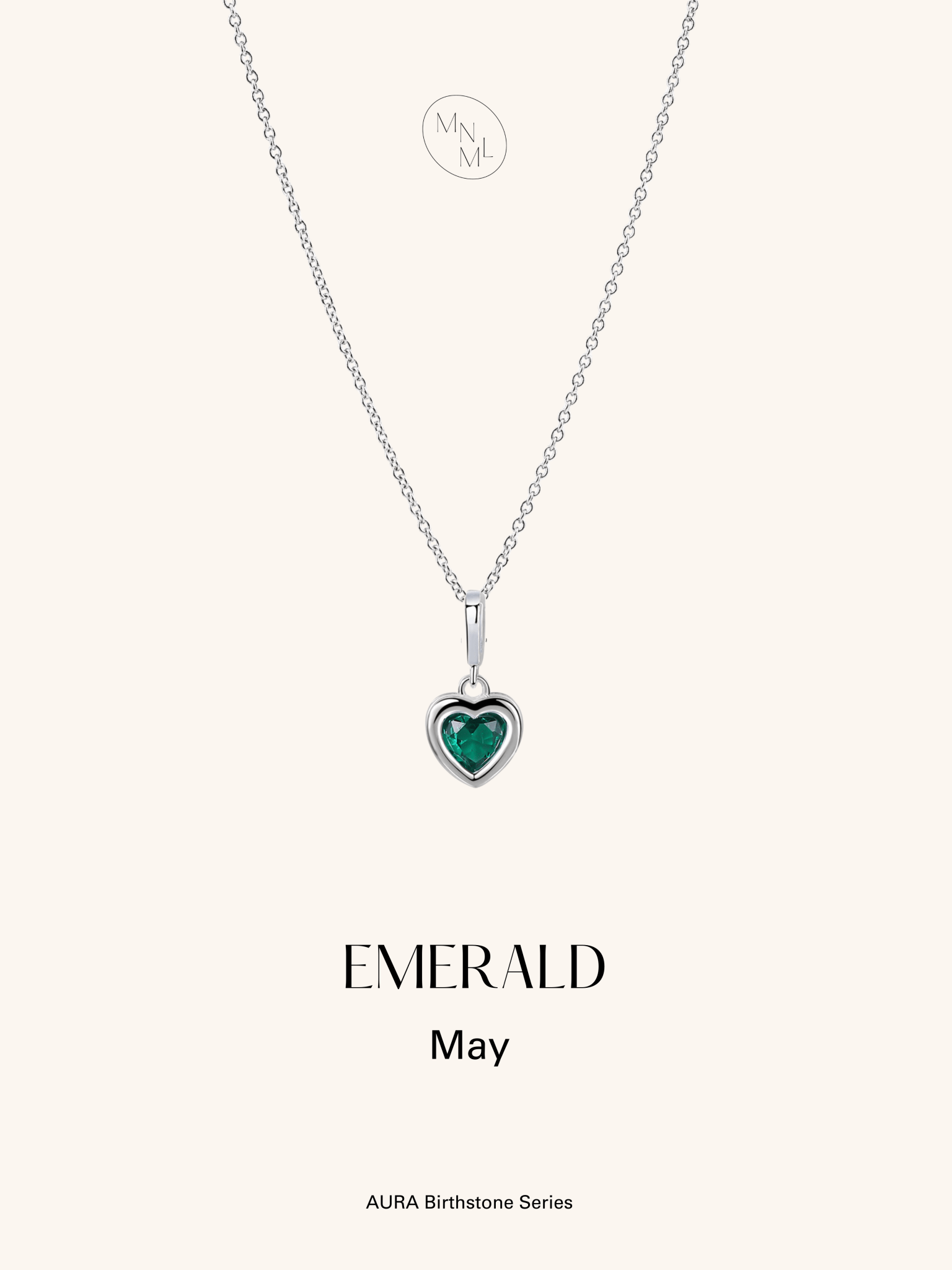 AURA Birthstone Sterling Silver Necklace - Minimalist Lab